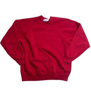 80s 90s Vintage Sweats Etc Red Blank Crewneck Sweatshirt XL